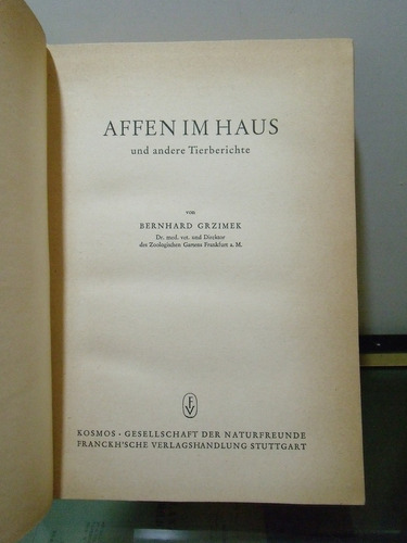 Adp Affen Im Haus B. Grzimek / 1951