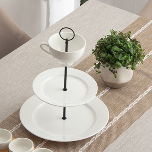 Plato De Servicio De 3 Niveles De Porcelana Crown Baccara Blanco Candie Plato De Servicio De 3 Niveles De Porcelana