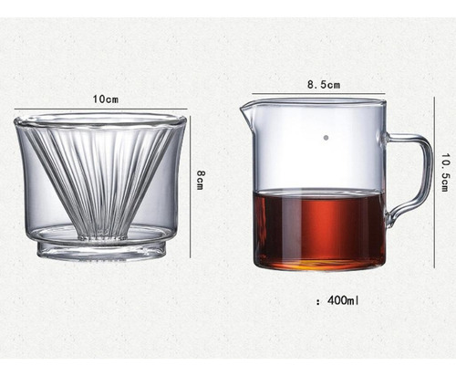 Cafetera Verter Over De 400 Ml, Vidrio Con Filtro De Café Si