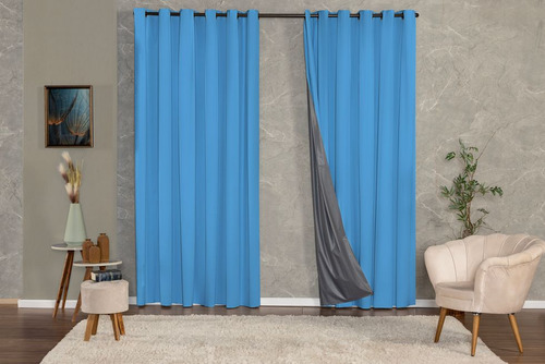 Cortina Janela Pvc Corta Luz Veda Luz 2,80x3,50 Cores Cor Azul-claro