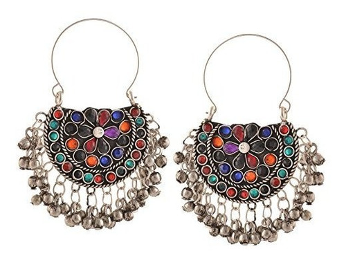 Zephyrr Jewellery Oxidized Silver Afghani Tribal Dangler Hoo