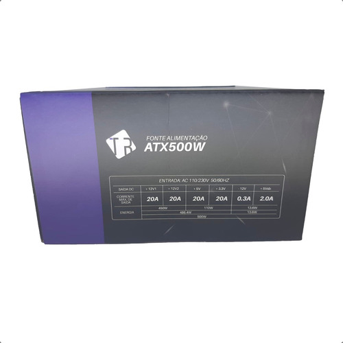 Fonte Atx 500w Real Bpc/5330-b 24 Pinos Box Preto