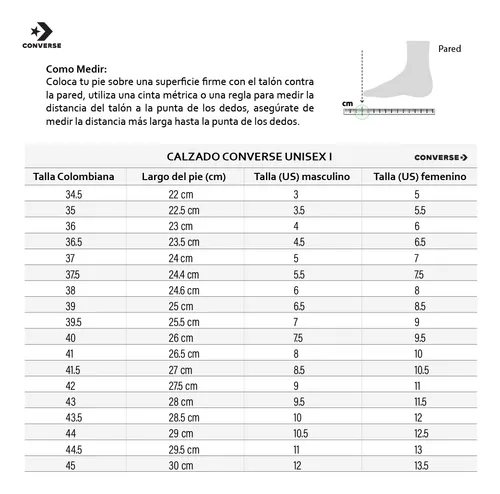 Converse tallas conversion deals