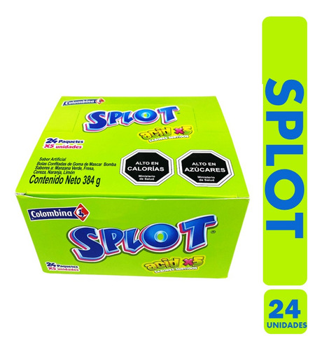 Splot - Chicles Ácidos De Colombina (caja Con 24 Unidades)