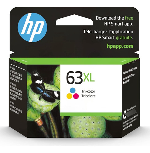 Hp 63xl Tinta De Alto Rendimiento Tri-color Funciona Con62