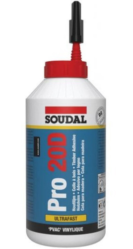 Cola Profesional D20 De Secado Rápido Soudal Pro20d 750g