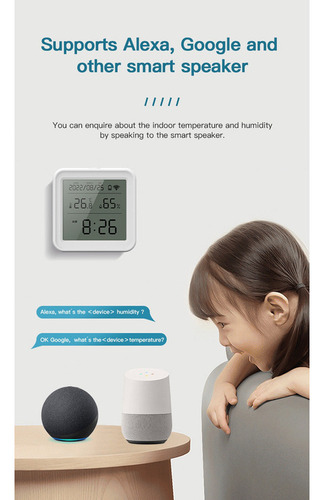 Vv Sensor Termohigrómetro Conexión Remota Wi-fi Smart Life
