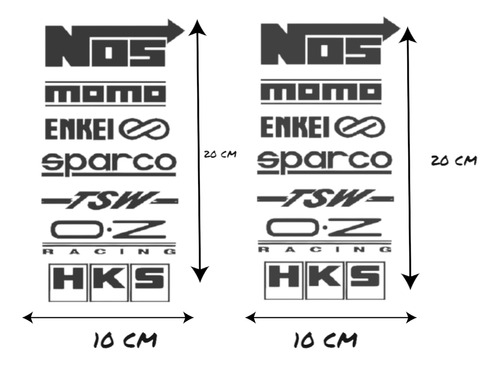 Calcomanías Vinilo Plantilla De Marcas 20x10 Cm (2u)