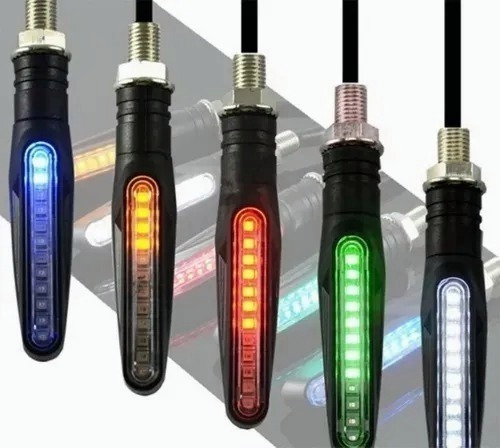 Imagen 8 de 8 de Luces Direccionales Intermitentes De Moto Led Secuencial