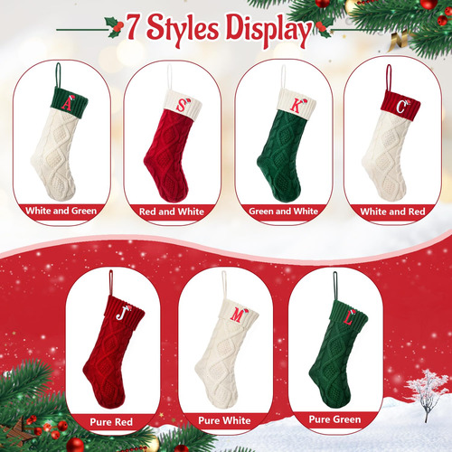 Medias De Navidad 45 Cm Con Inicial Letra Q Roja Bordada