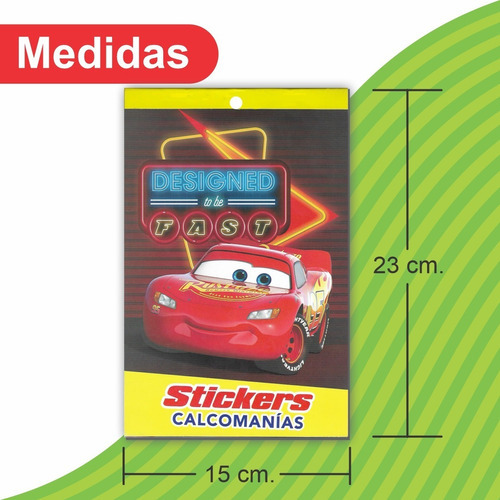 Block De Stickers Calcomanías Cars 4 - Pingusblock