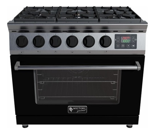 Fogão Gourmet Elétrico Digital 6 Queimadores Wgf6 Wictory Cor Preto Fosco 220v