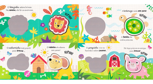 Livro Infantil Cartonado Com Som Fofinho Bichinhos Kit Com 4