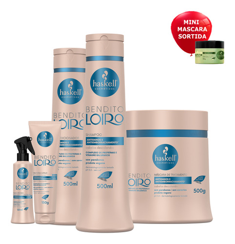 Haskell Bendito Loiro Kit Completo 500ml 5 Peças  