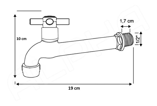 Torneira Tanque Jardim Cozinha Parede 1158 C31 Abs 19cm 1/4v Cor Prateado