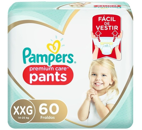 Imagem 1 de 7 de Fralda Pampers Premium Care Pants Xxg Com 60 Unidades