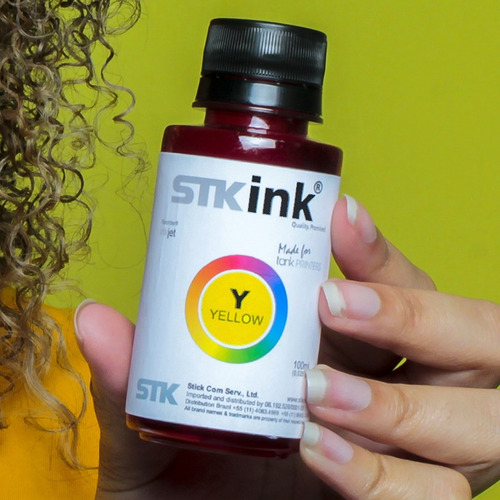 Tinta Stk Corante Bulk Ink Para Epson Ecotank Refil 5x100ml Tinta Super Black Super Black Magenta Cyan Yellow
