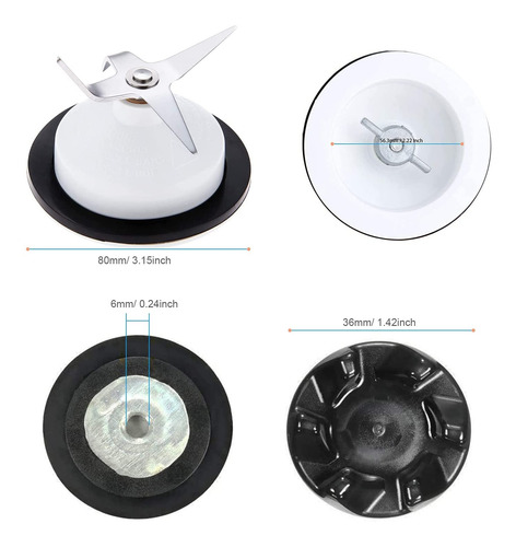 Imagen 3 de 6 de Cuchilla Batidora Kitchenaid De 4 Hojas Y Acoplador De Batid