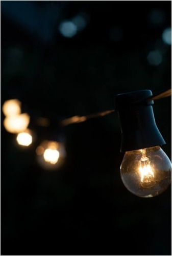 Imagen 3 de 8 de 15 Metros Guirnalda De Luces Exterior Con Focos Vintage