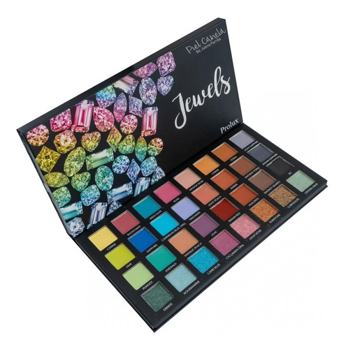 Imagen 3 de 4 de Paleta Sombras Jewels Diamantes Prolux 32 Tonos Original