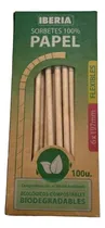 Comprar Sorbetes Flexibles Papel Eco Line X100u. Biodegradables Color Marrón