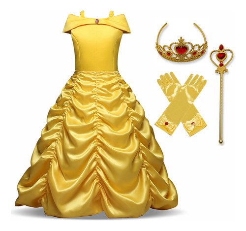 Vestido Belle Princess Para Niñas Beauty And Beast