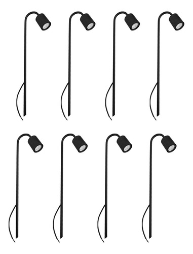 8x Poste Balizador Curvo P/ Jardim Área Externa 50cm M289