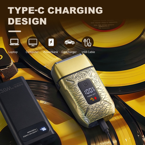 Barbeador Elétrico Masculino Portátil Usb Recíproco