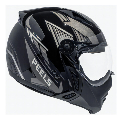 Capacete Moto Peels Mirage Living Cor Preto com Grafite Tamanho do capacete 56