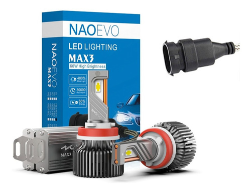 Kit Focos Led Max3 Canbus Base H11 13.000lm Naoevo Toyota