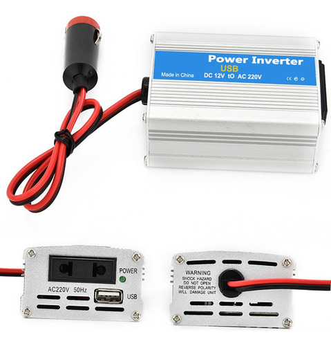 Inversor De Potência De Carro Portátil 100w Dc 12v Para Ac 2