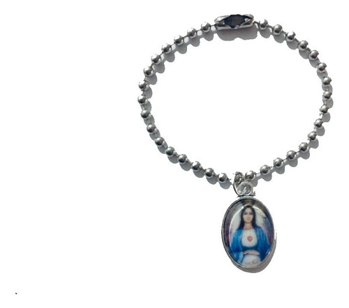 84 Pulsera Virgen De La Luz Del Bebe Acero Inoxidable 84 Pza