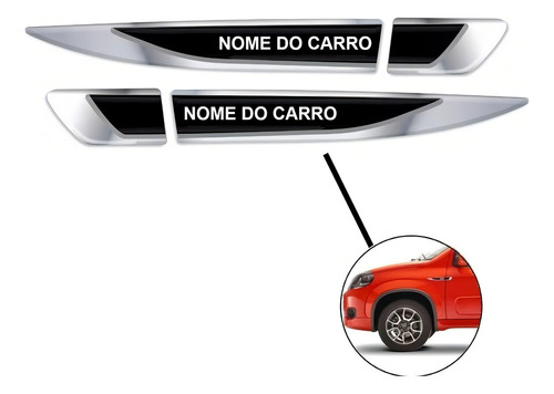 Par De Aplique Lateral Corolla 2015/2019 Emblema Resinado