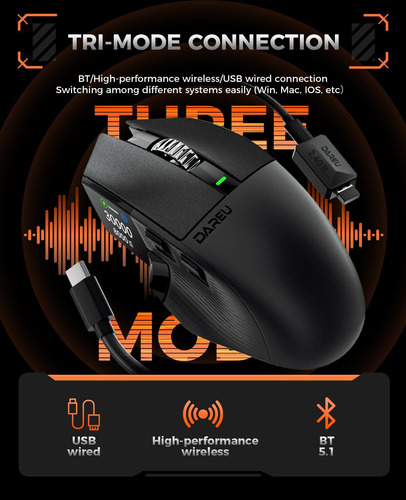 Dareu A980promax Gaming Wireless Polling-30k Dpi Sensor Ópti