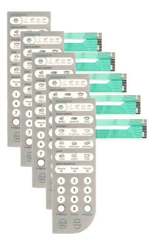 Kit 5 Membranas Microondas Electrolux Mef41 Mef 41 Teclado