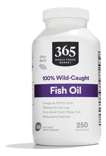 365 De Whole Foods Market, Aceite De Pescado, Cápsulas Blan