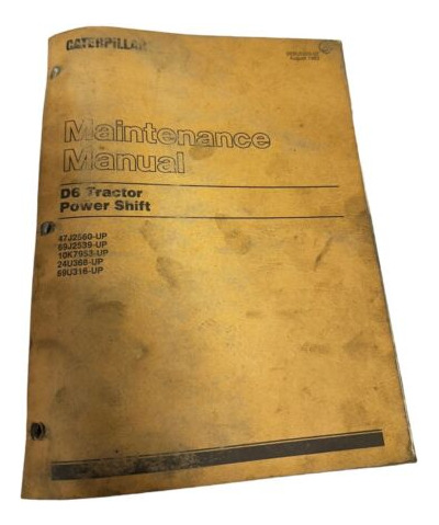 Caterpillar D6 Tractor Power Shift Maintenance Manual, S Ccg