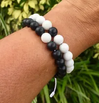 Comprar Pulseras Cuarzo Natural: Concha Madre Perla Y Onix Ying\u002Fyang