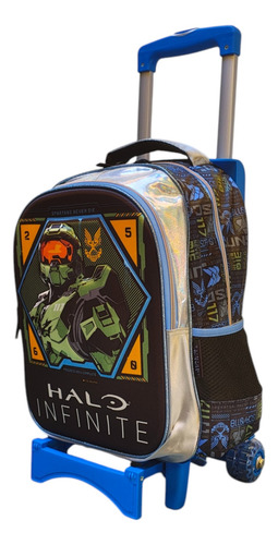 Mochila Escolar Con Carro Halo Infinite Master Chief Keepack
