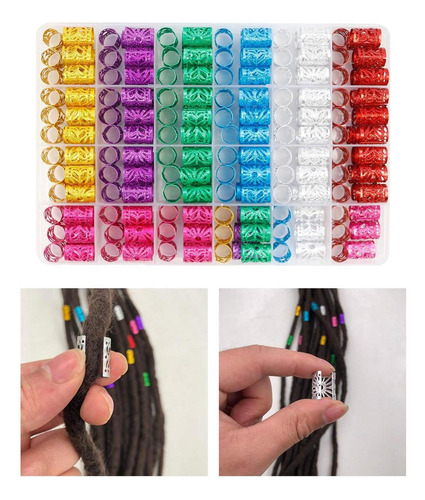 Dreadlocks Cabello Trenzado Puños Cuentas, Anillos