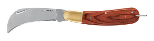 Cuchillo Abatible 8  Para Electricista Mango Madera 18539