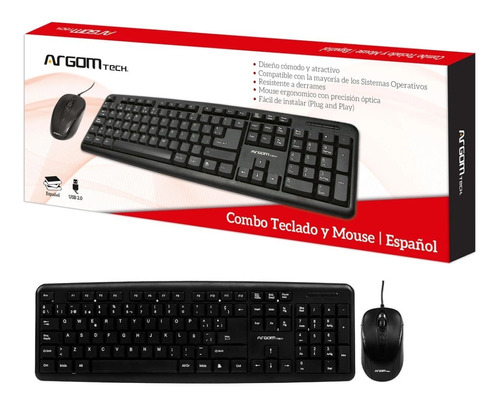 Combo Argom De Teclado Y Ratón Usb En Español Arg-kb-7418