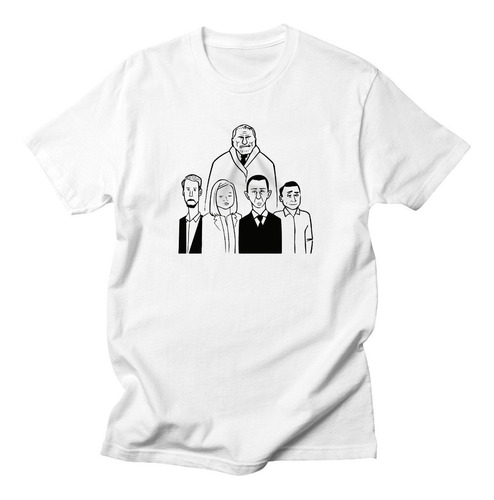 Remera Algodón Sucesión Succession Hbo  Flia Roy Caricatura