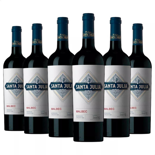 Vino Santa Julia Malbec 750ml Tinto Botella Caja X6 Pack 6u