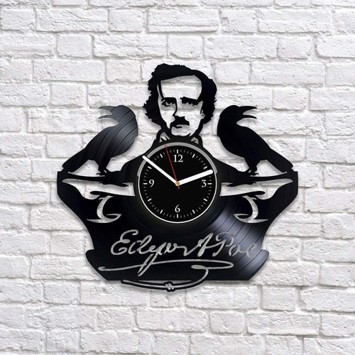 Reloj Edgar Allan Poe Vinilo Reloj De Pared Edgar Poe Navida