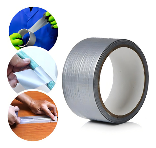 10 Unidades Fita Silver Tape 48 X 10 Metros Starfer Cor Cinza Liso
