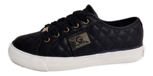 Tenis Guess Ggbacker 2 Negro Blanco Dorado Casual 