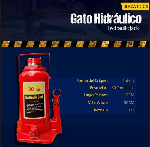 Imagen 4 de 9 de Gato Botella Hidráulico 30 Toneladas Josda Tools. Original.