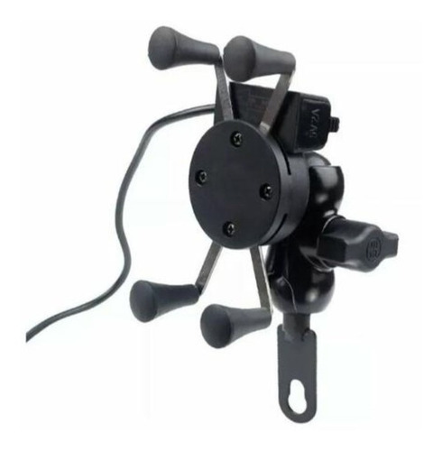 Imagem 1 de 6 de Suporte De Celular Gps Com Carregador Usb Para Moto Aranha