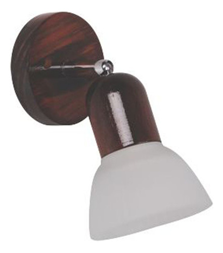 Spot Madera Móvil 1 Luz E27 Con Tulipa De Vidrio 4900-t P G 